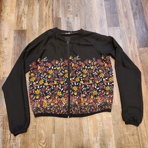 Maurices Floral Print Zip Up Lightweight Jacket